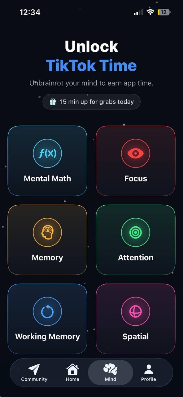 Mind screen: unlock TikTok time with brain games
