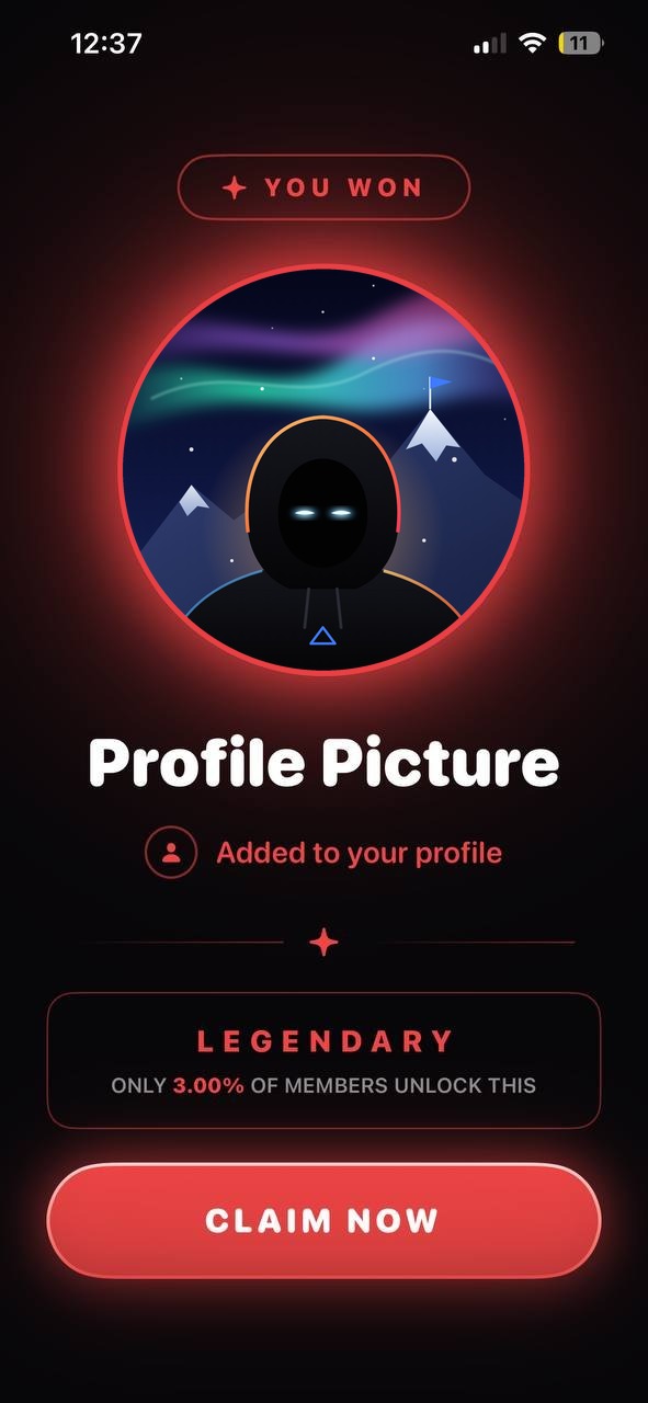 Legendary profile picture won: a hooded climber under the aurora